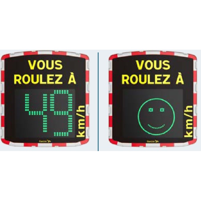 Panou radar indicare viteza alimentare hibrida si afisaj fata vesela/ trista 